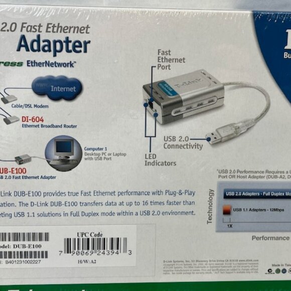 NEW D-Link USB 2.0 Fast Ethernet Adapter DUB-E100 - Picture 7 of 7